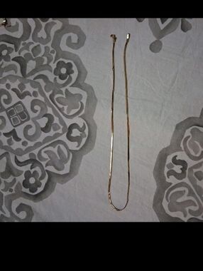 Vintage 14k Yellow Gold Aurafin 1 Italian Herringbone Necklace 18 In long